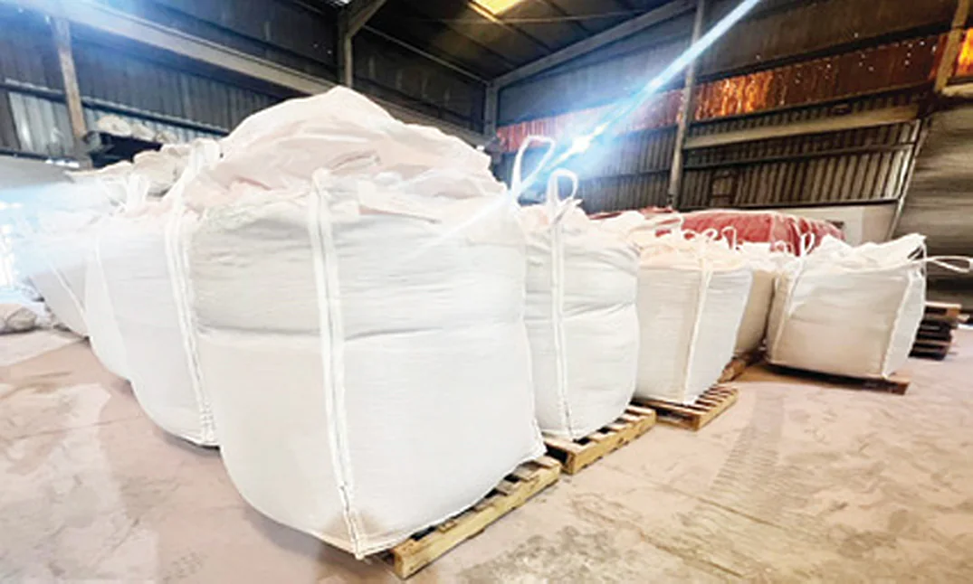 Bulk bags staged for onward distribution